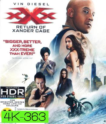 4K - xXx: Return of Xander Cage (2017) xXx ทลายแผนยึดโลก - แผ่นหนัง 4K UHD
