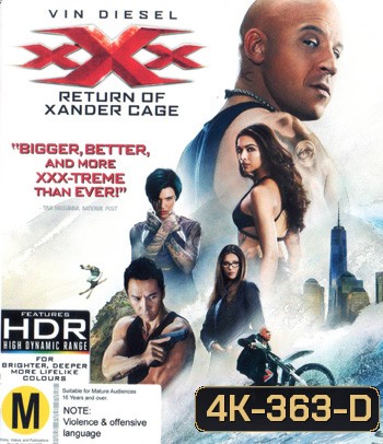 4K - xXx: Return of Xander Cage (2017) xXx ทลายแผนยึดโลก - แผ่นหนัง 4K UHD
